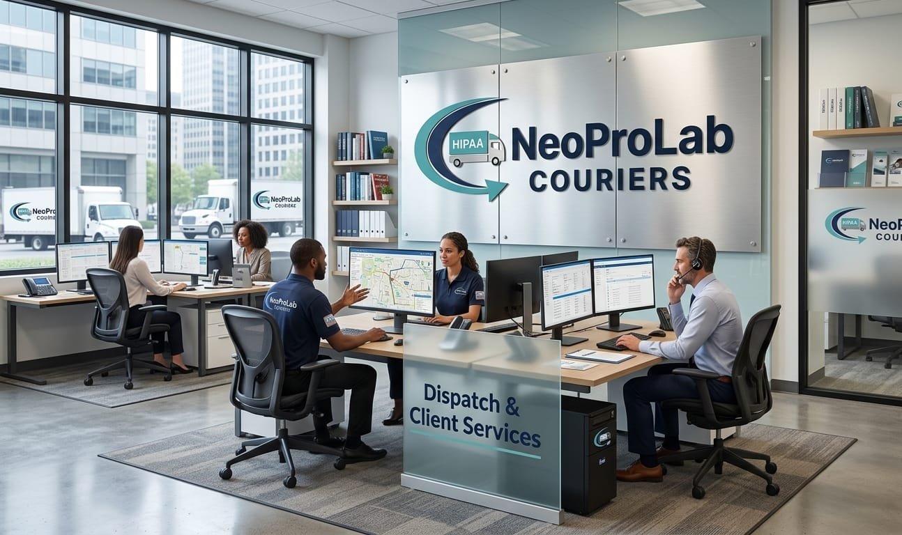Medical courier team in action